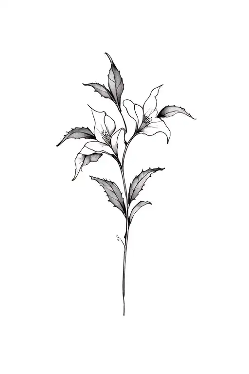 Fine Line Holly Flowers