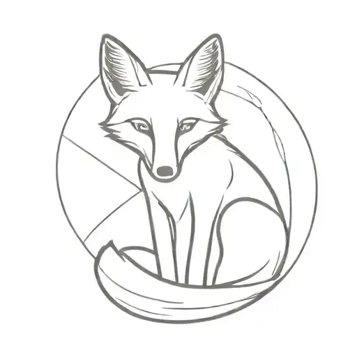 Fox Sitting Minimalism Graceful Lines