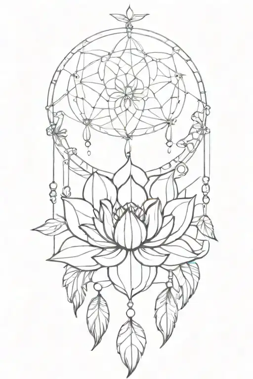 Moon Shaped Dream Catcher Rainbow Lotus Flower
