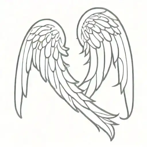 Angel Wings With Initials Amv Inside It