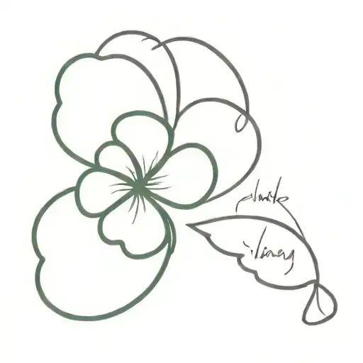 A Simple Tatoo Design Of A Four Leaf Clover And The Word Lucky Written Uniquely O N I