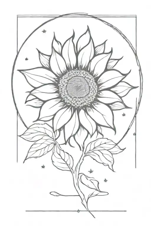 Sunflower And Orion's Belt Intertwined