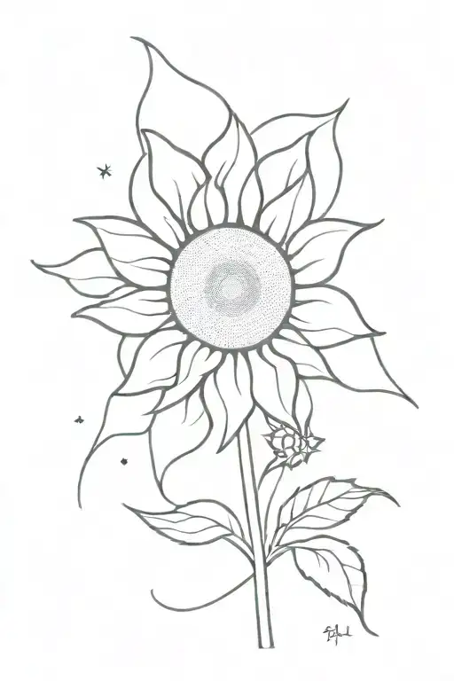 Sunflower Without Stem And Orion's Belt