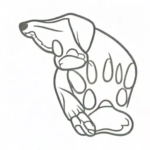 Two Dog Paws Or Ears Outline