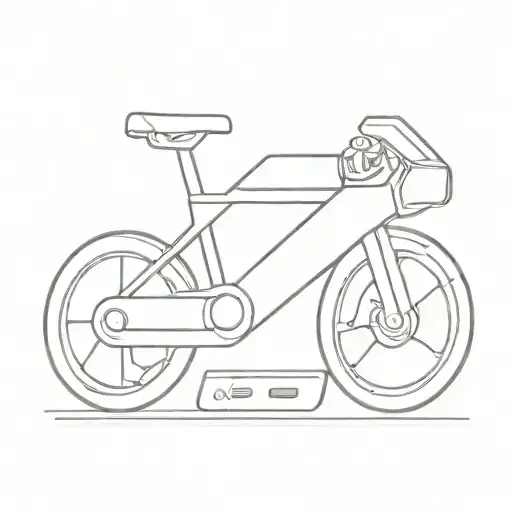 A Minimalist Tattoo Design Featuring A Sleek Bike Intertwined With Gaming Controller Elements