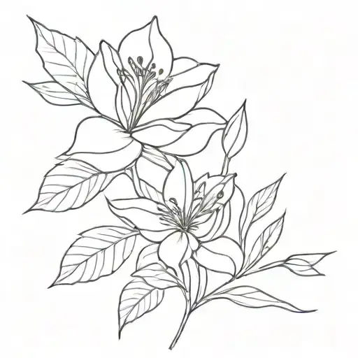 Sleek Minimal Line Art Flower