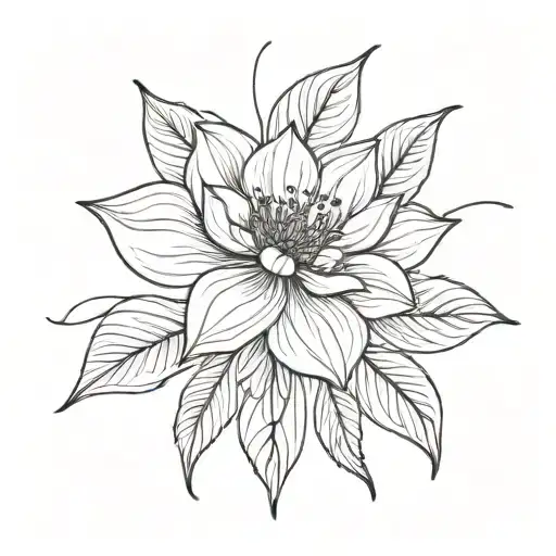 Sleek Minimal Line Art Flower