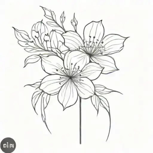 Sleek Minimal Line Art Flower