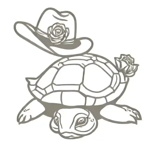 Turtle Cowboy Hat And Rose