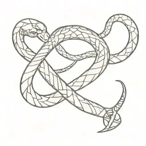An Asklepios Snake Winding Its Way Up An Anchor
