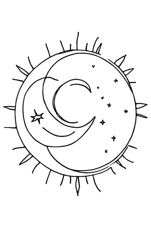 Sibling Moon And Sun Fine Line