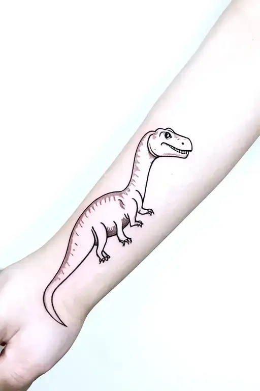 Cute Dinosaur Tattoo For Forearm With Subtle Designs For Women