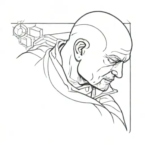 Bald Man Watching Cartoon
