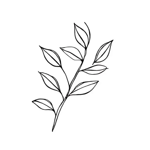 Fine Line Stem And Leaves