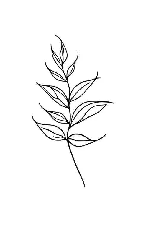 Fine Line Stem And Leaves