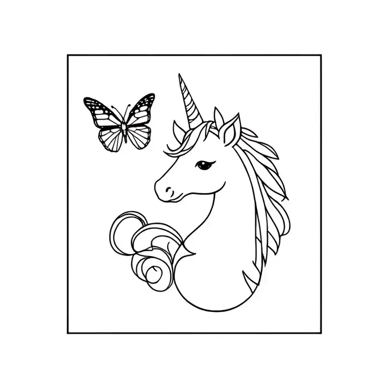 Unicorn With A Butterfly