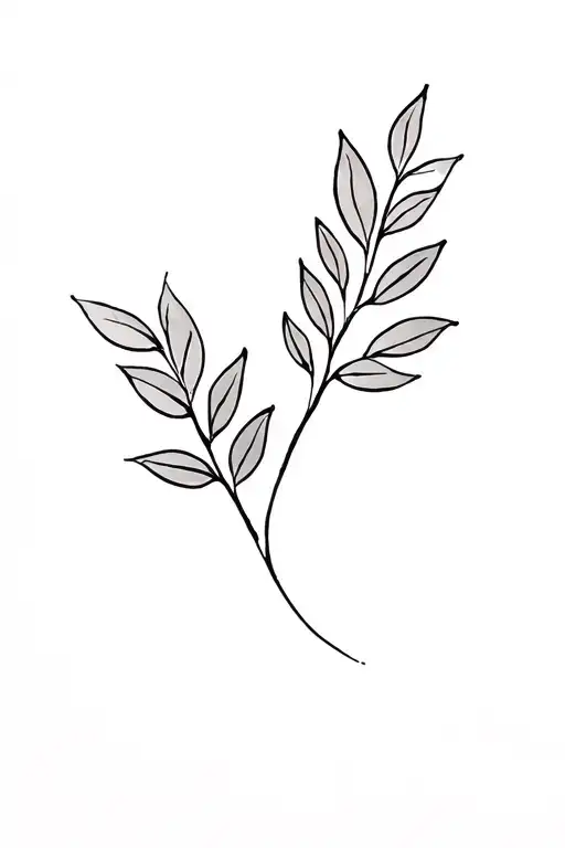 Fine Line Stem And Leaves