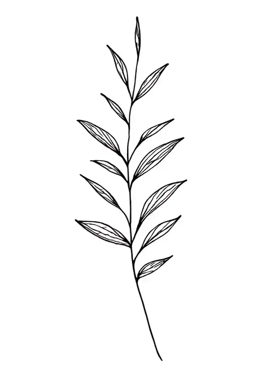 Fine Line Stem And Leaves