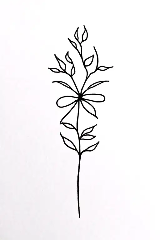 Fine Line Stem With Bow No Leaves