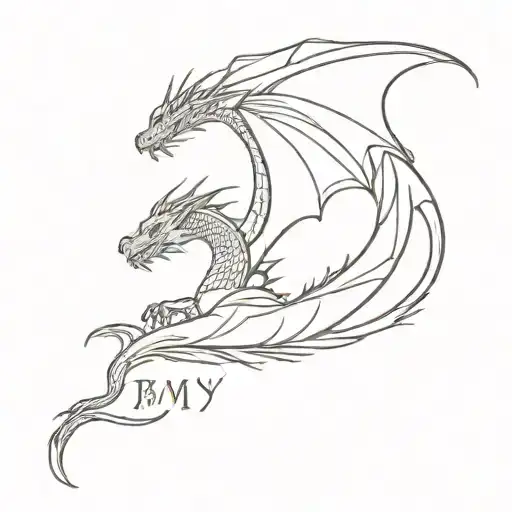 Dragon With The Inscription Be My Sky