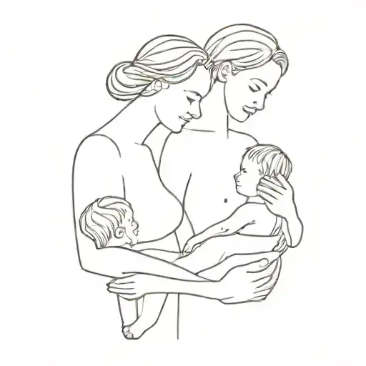 Mothers And Their Son