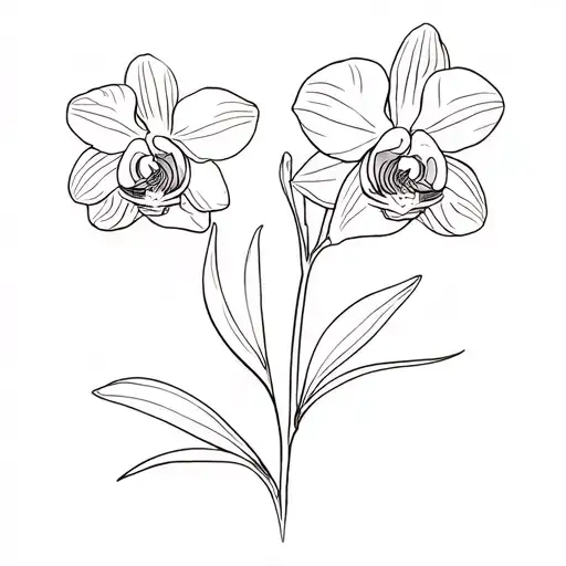 One Line Orchid