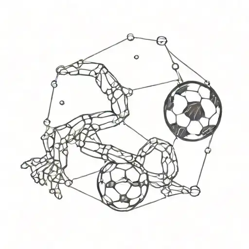 Scorpio Constellation Intertwined With Soccer Ball