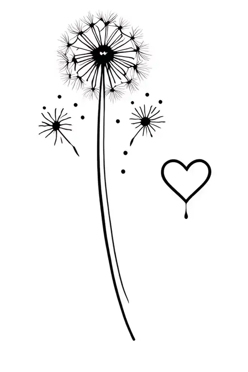 I Want Something With Fine Lines Dots And A Dandelion Adnd A Heart For Behind My Ear