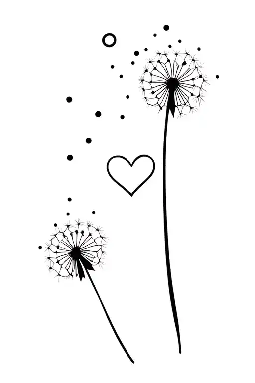 I Want Something With Fine Lines Dots And A Dandelion Adnd A Heart For Behind My Ear