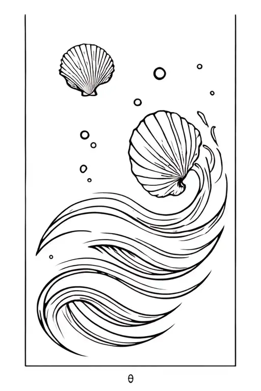 Waves And Seashells In One Line