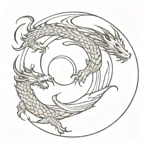 A Yin Yang Symbol Dragon