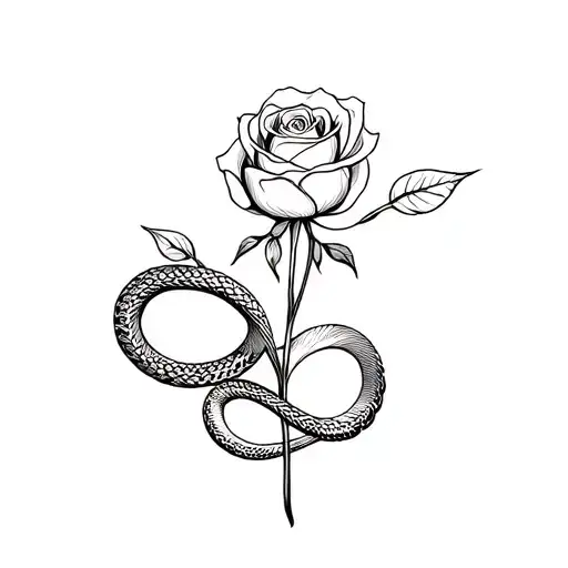 Rose With Snake Wrapped