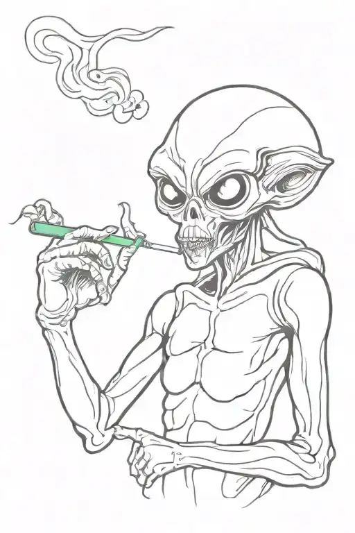 Alien Smoking Weed