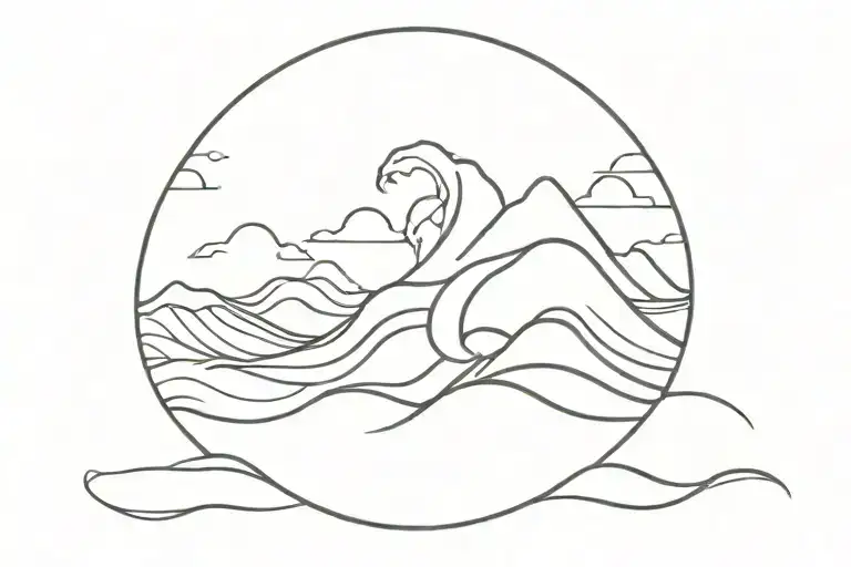 Surferboard Wave Mountain