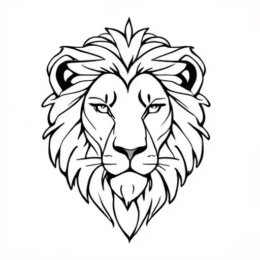 Young Male Lion Head