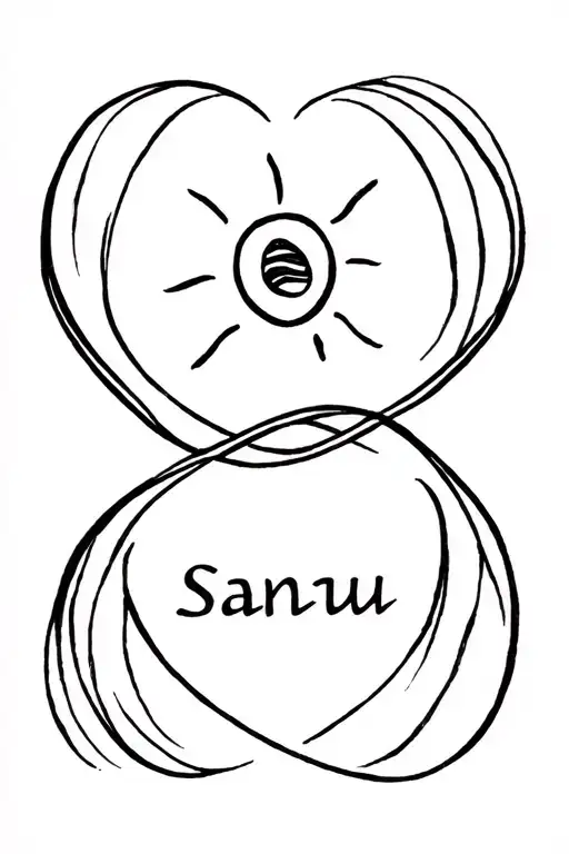 Infinity Sign With A Sun Symbol And Name Sanu