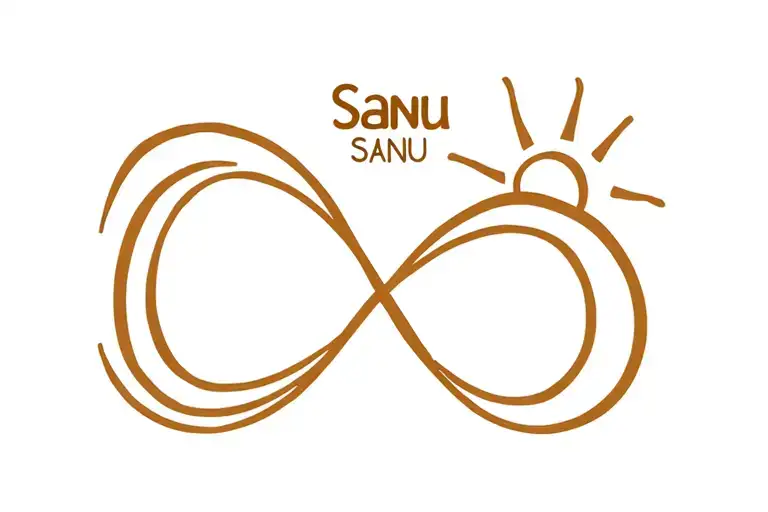 Infinity Sign With A Sun Symbol And Name Sanu