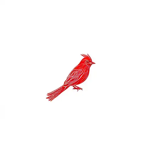 Red Goerge Bird With One Stroke
