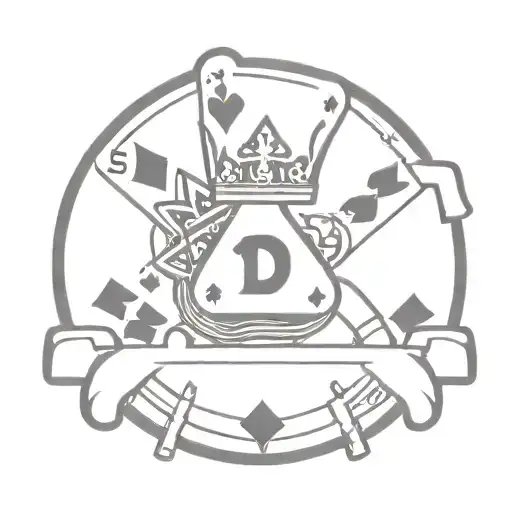 King Of Diamond With Black Poker Chip And Vegas Sign In Background