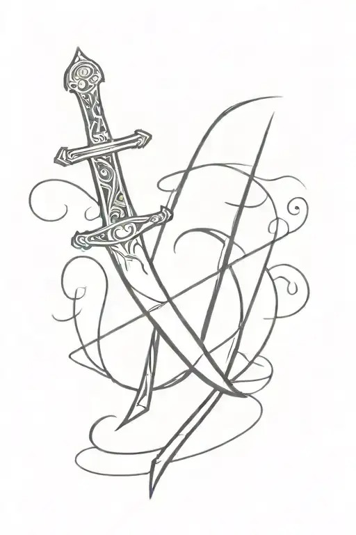 A Smal Sword With The Initials T H In It