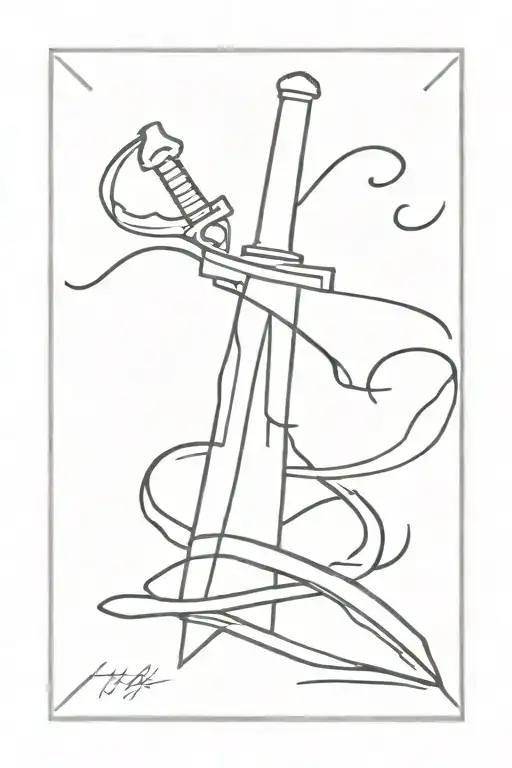 A Smal Sword With The Initials T H In It