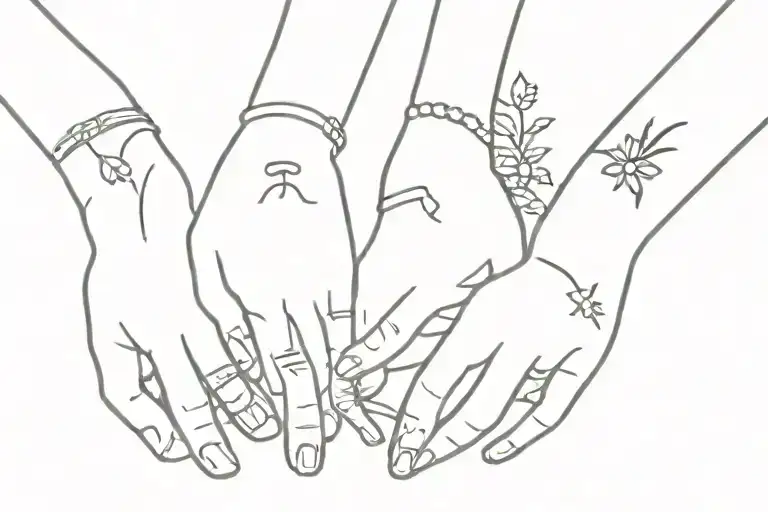 Friendship Tattoo For Three Women Small