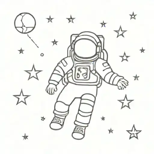 Astronaut And Little Stars