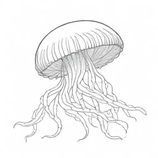 Spotted Jelly Fish Pelagia Nictiluca Drawing