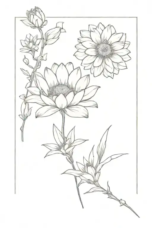 Daisy And Chrysanthemum And Gladiolus