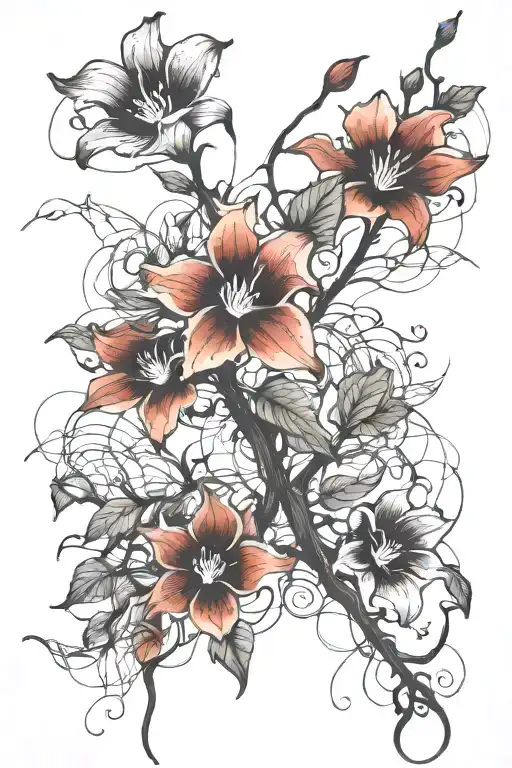 Long Thin Moonflower Vine