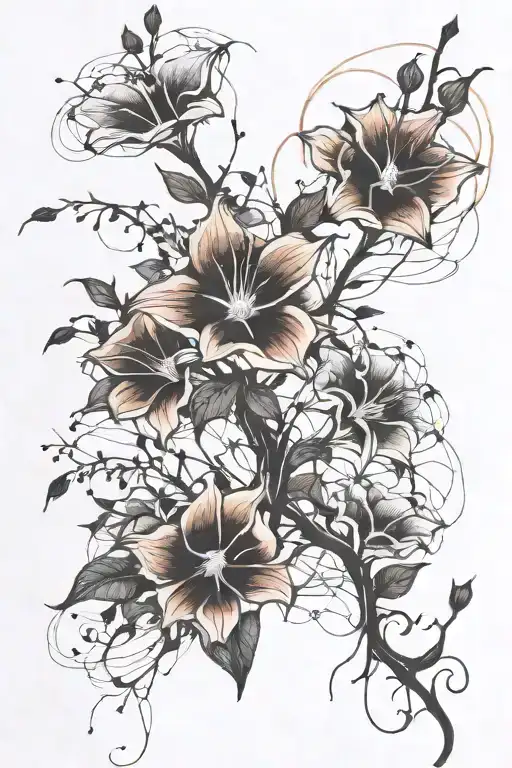 Long Thin Moonflower Vine