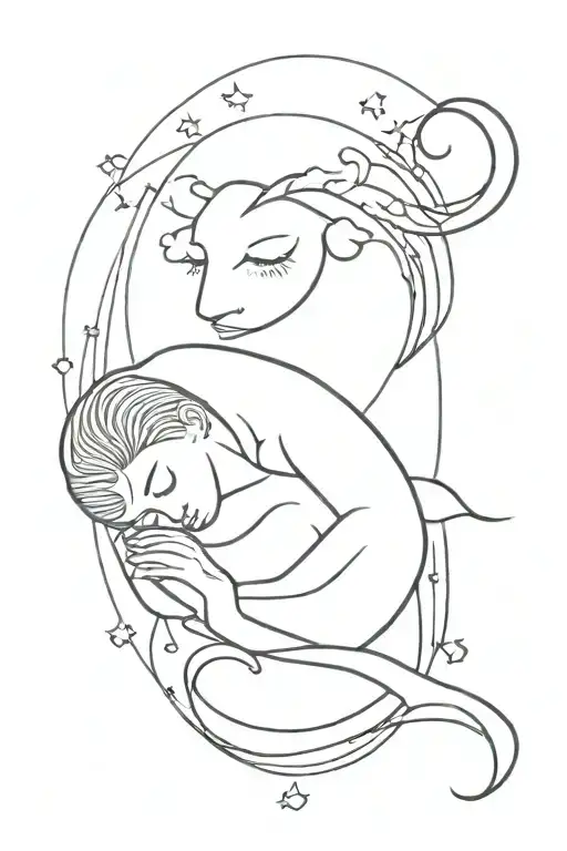 Sleeping Dream Symbol Made Entirely Of Black