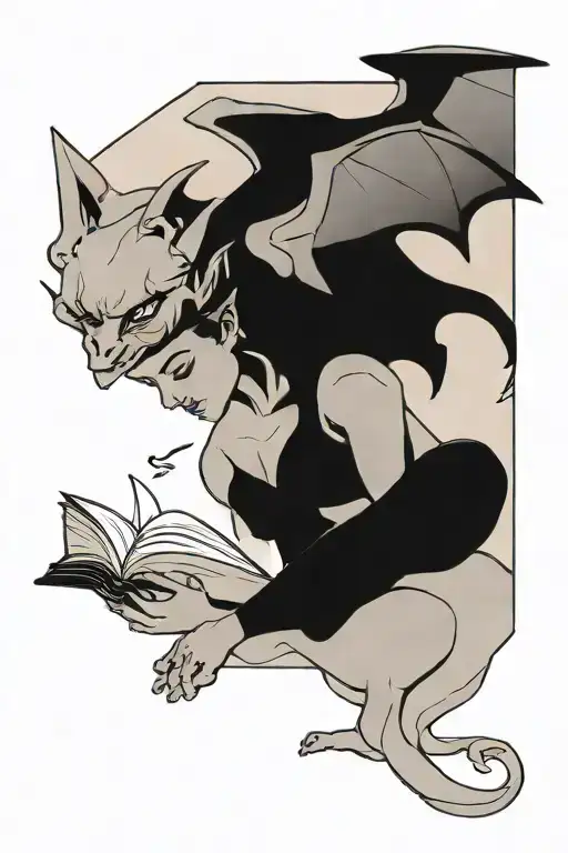 Female Gargoyle Reading A Book