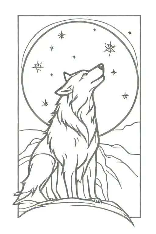 Howling Wolf With A Halo